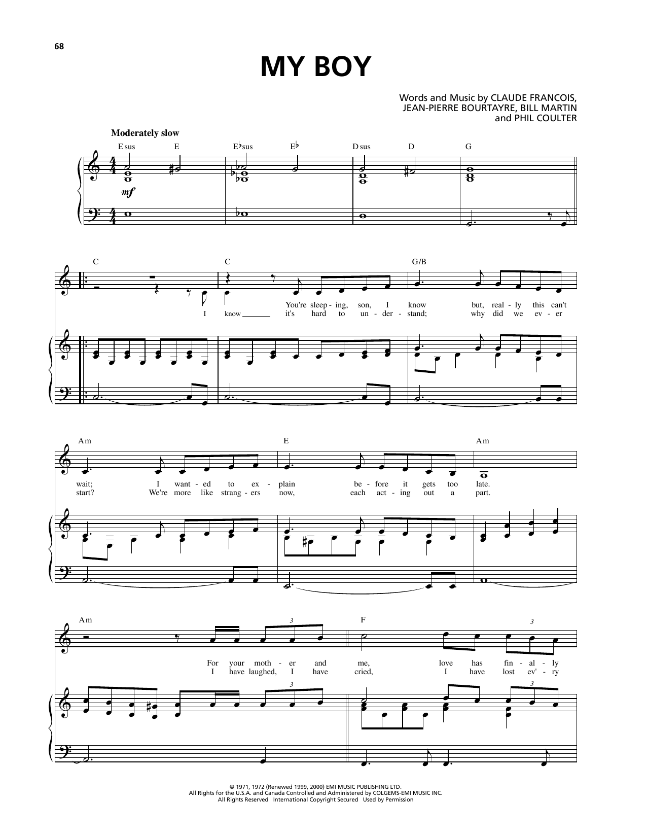 Celtic Thunder My Boy sheet music notes and chords. Download Printable PDF.