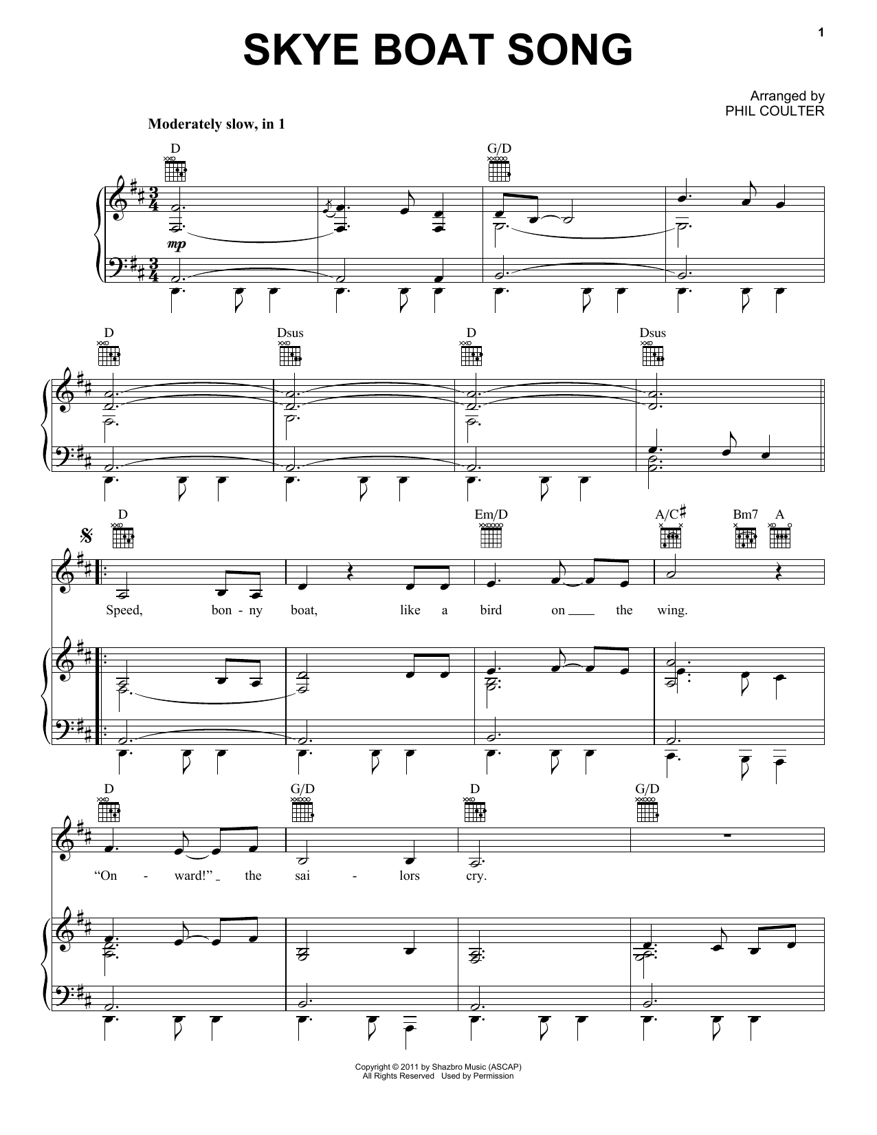 Celtic Thunder Skye Boat Song sheet music notes and chords. Download Printable PDF.