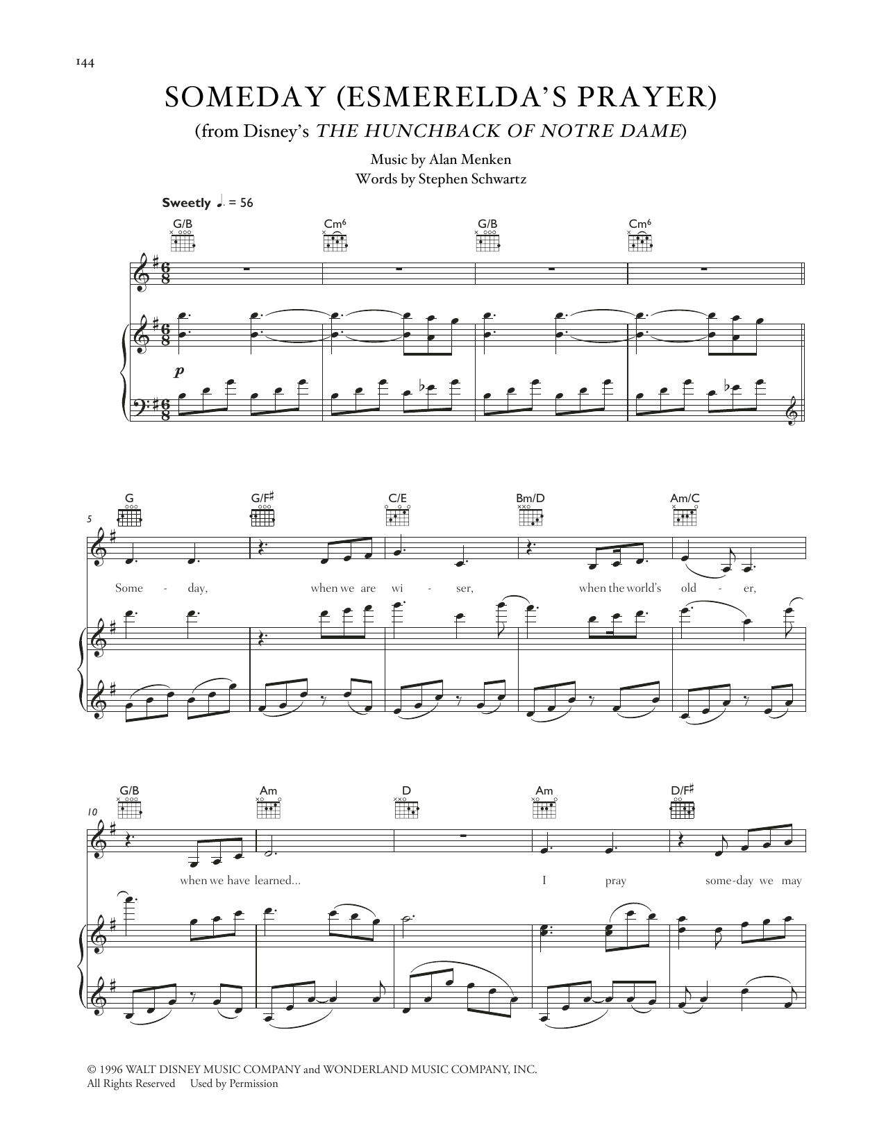 Celtic Woman Someday (Esmerelda's Prayer) (from The Hunchback Of Notre Dame) sheet music notes and chords. Download Printable PDF.