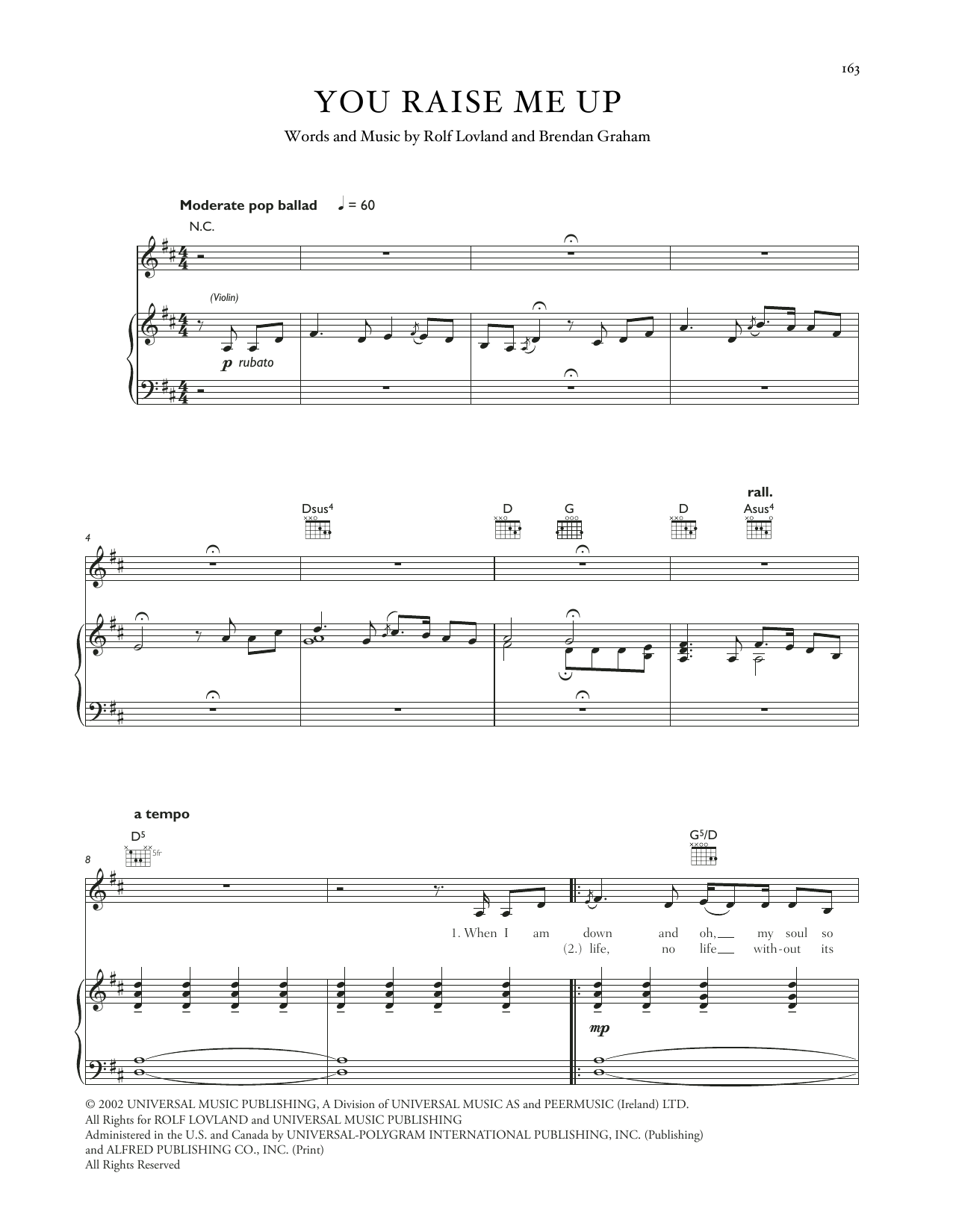 Celtic Woman You Raise Me Up sheet music notes and chords. Download Printable PDF.