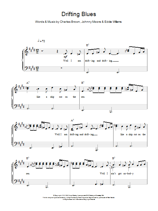 Learn to play Charles Brown Drifting Blues sheet music for Piano & Vocal in minutes. Price: 6.9900$ Charles Brown Drifting Blues sheet music notes and chords arranged for Piano & Vocal