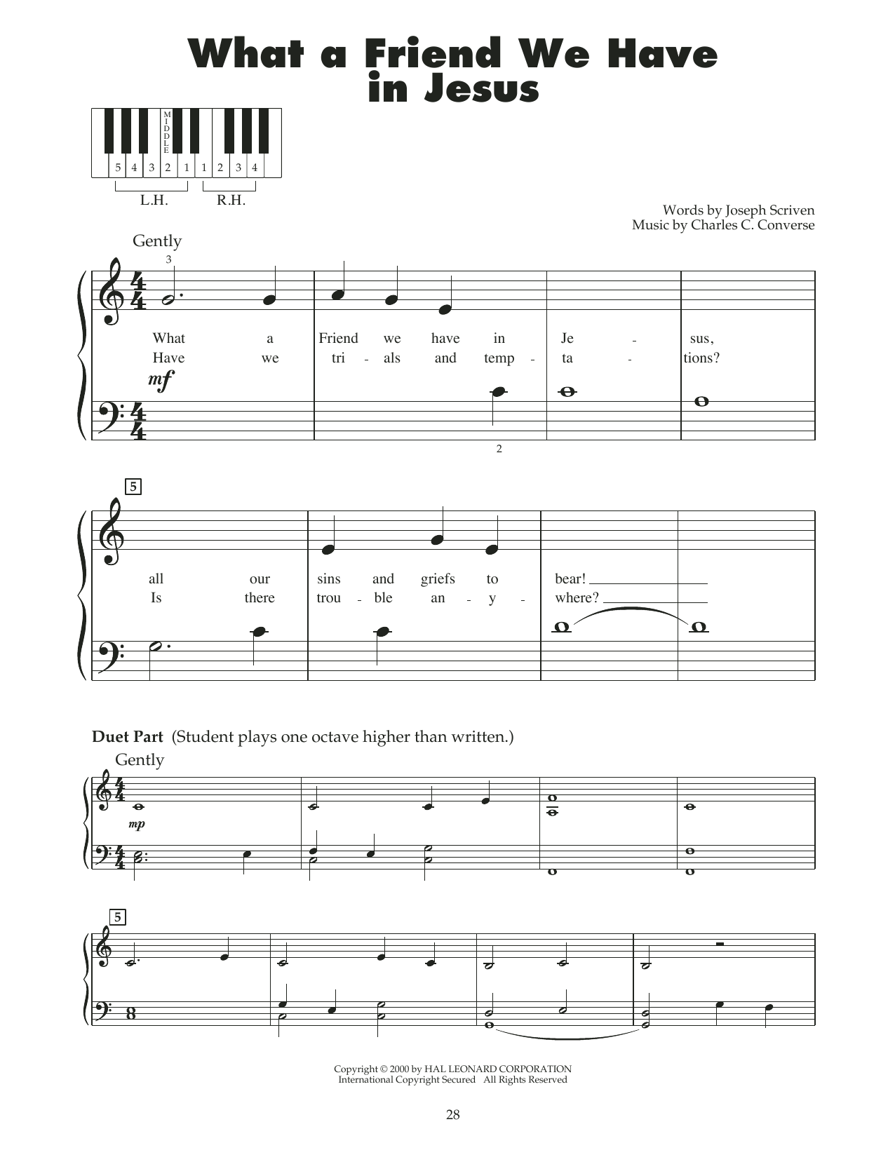 Charles C. Converse What A Friend We Have In Jesus (arr. Carol Klose) sheet music notes and chords. Download Printable PDF.