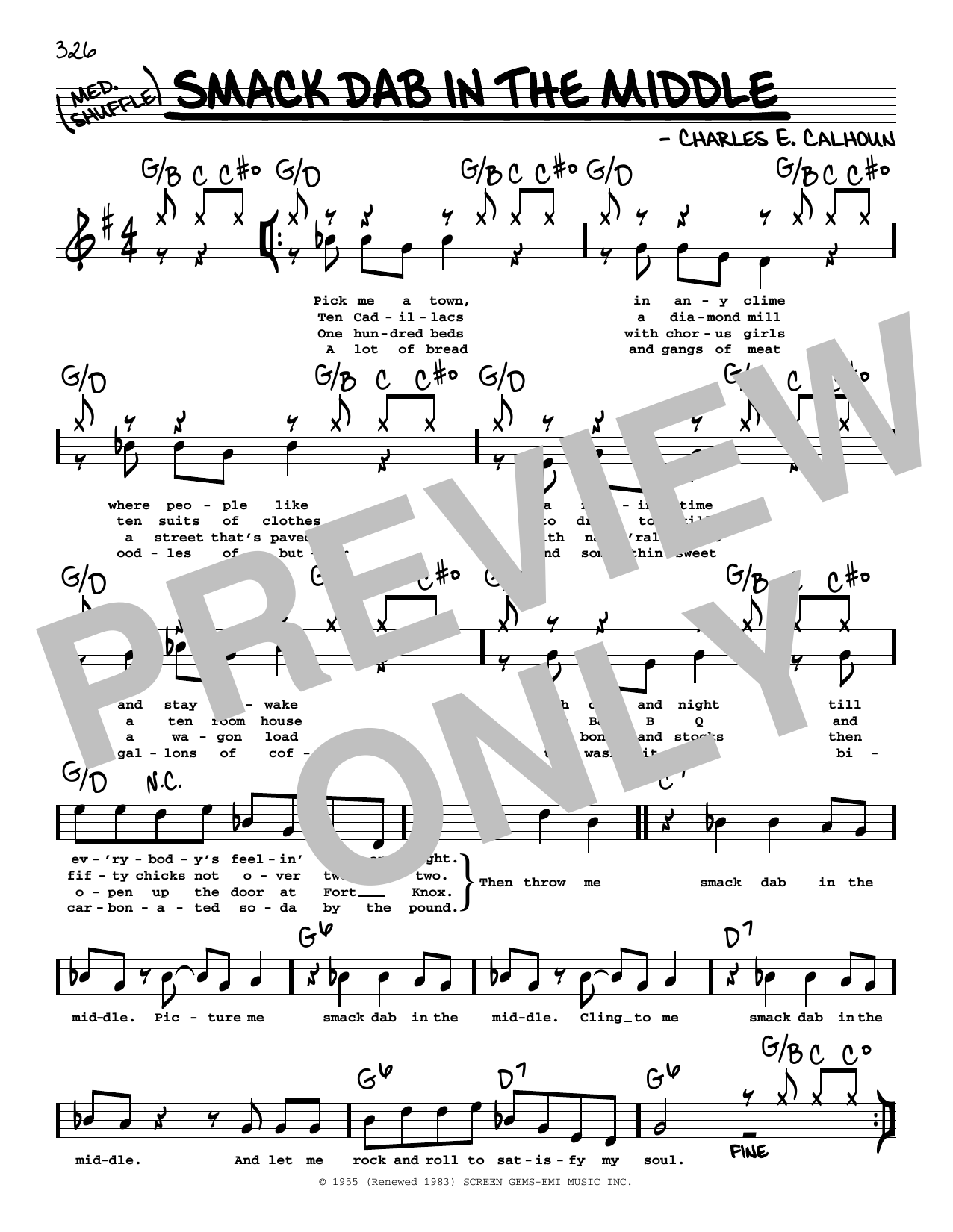 Learn to play Charles E. Calhoun Smack Dab In The Middle (High Voice) sheet music for Real Book – Melody, Lyrics & Chords in minutes. Price: 5.9900$ Charles E. Calhoun Smack Dab In The Middle (High Voice) sheet music notes and chords arranged for Real Book – Melody, Lyrics & Chords