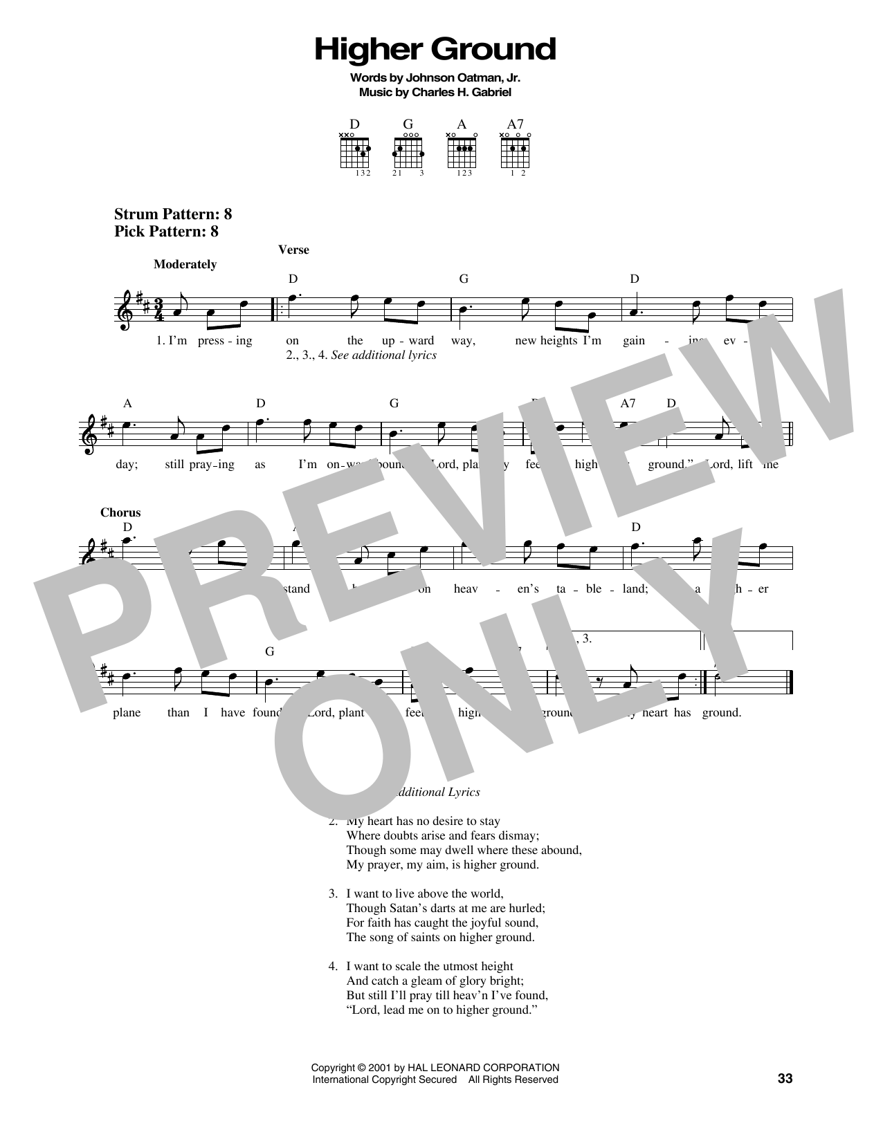 Charles H. Gabriel Higher Ground sheet music notes and chords. Download Printable PDF.