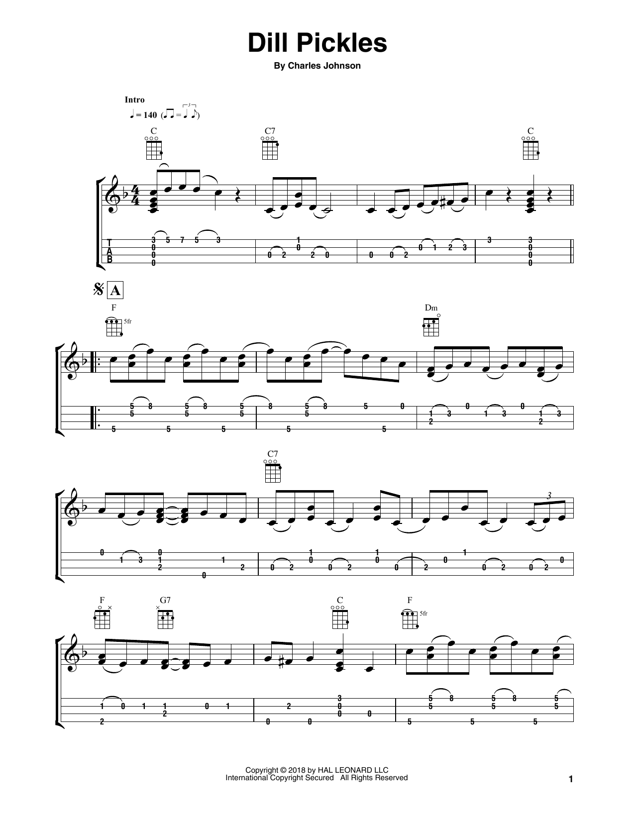 Fred Sokolow Dill Pickles sheet music notes and chords. Download Printable PDF.