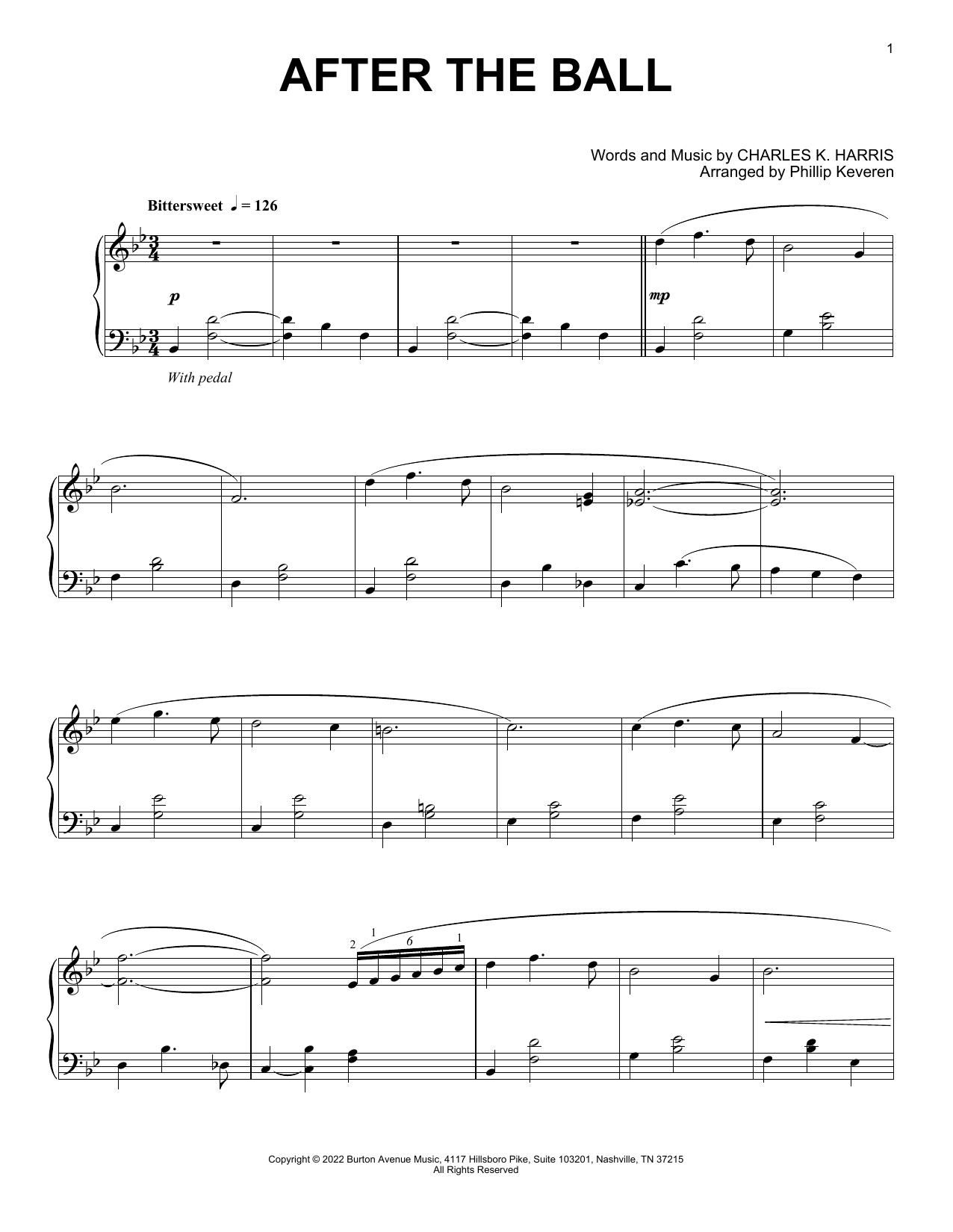Learn to play Charles K. Harris After The Ball (arr. Phillip Keveren) sheet music for Piano Solo in minutes. Price: 7.8900$ Charles K. Harris After The Ball (arr. Phillip Keveren) sheet music notes and chords arranged for Piano Solo