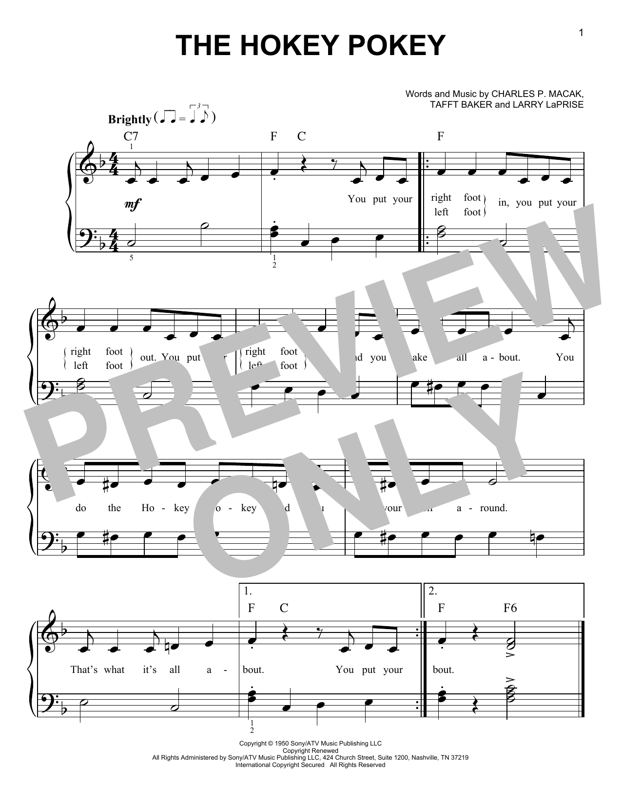 Charles P. Macak The Hokey Pokey sheet music notes and chords. Download Printable PDF.