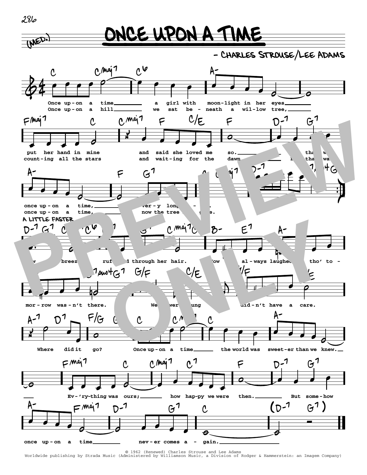 Charles Strouse Once Upon A Time (High Voice) (from All American) sheet music notes and chords. Download Printable PDF.