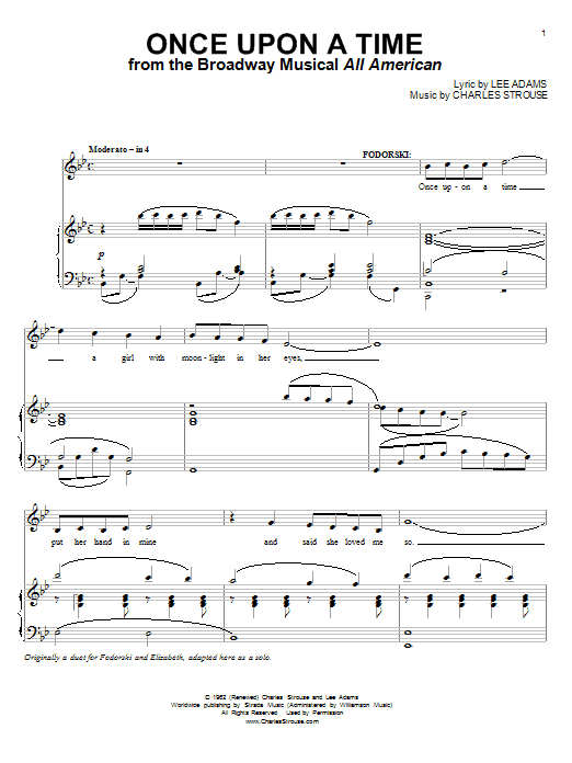 Charles Strouse Once Upon A Time sheet music notes and chords. Download Printable PDF.