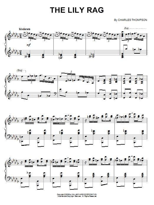 Learn to play Charles Thompson The Lily Rag sheet music for Piano Solo in minutes. Price: 7.8900$ Charles Thompson The Lily Rag sheet music notes and chords arranged for Piano Solo
