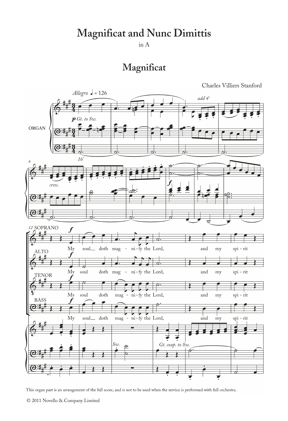 Learn to play Charles Villiers Stanford Magnificat And Nunc Dimittis In A sheet music for Piano, Vocal & Guitar Chords in minutes. Price: 7.8900$ Charles Villiers Stanford Magnificat And Nunc Dimittis In A sheet music notes and chords arranged for Piano, Vocal & Guitar Chords