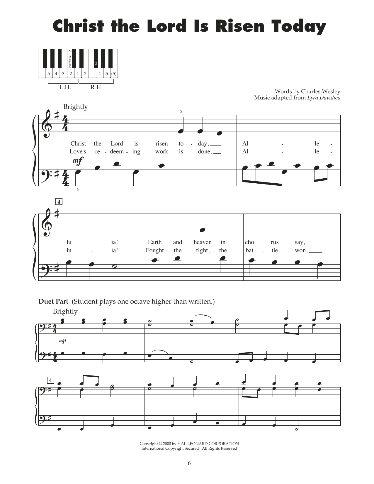 Charles Wesley Christ The Lord Is Risen Today (arr. Carol Klose) sheet music notes and chords. Download Printable PDF.