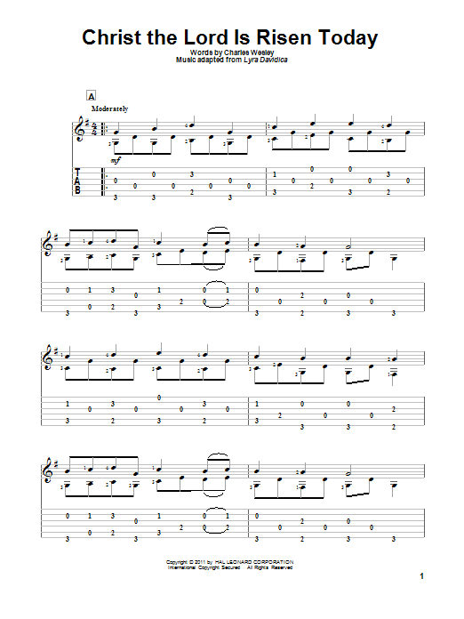 Charles Wesley Christ The Lord Is Risen Today sheet music notes and chords. Download Printable PDF.