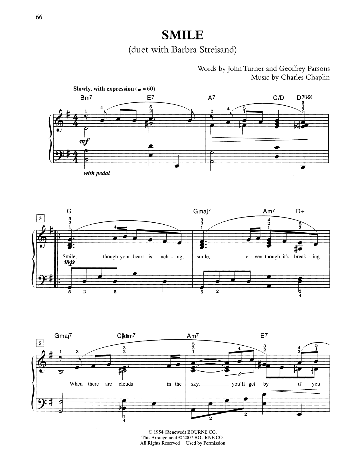 Charlie Chaplin Smile sheet music notes and chords. Download Printable PDF.