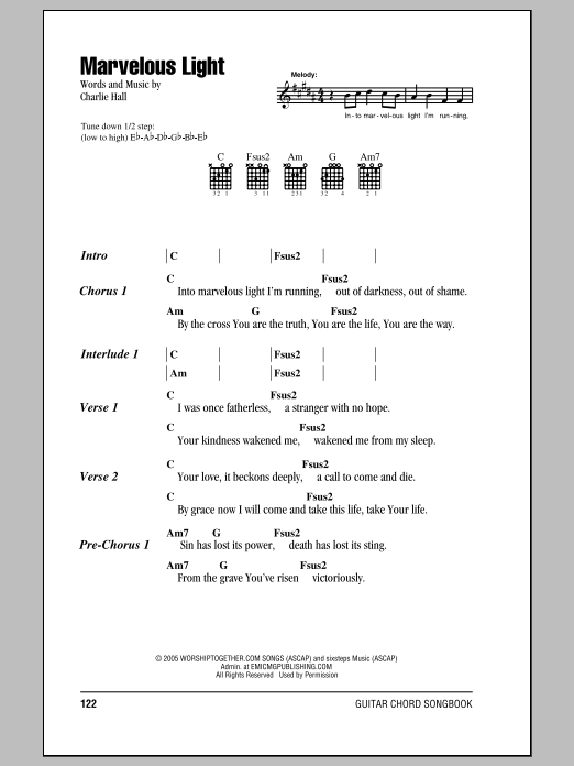 Charlie Hall Marvelous Light sheet music notes and chords. Download Printable PDF.