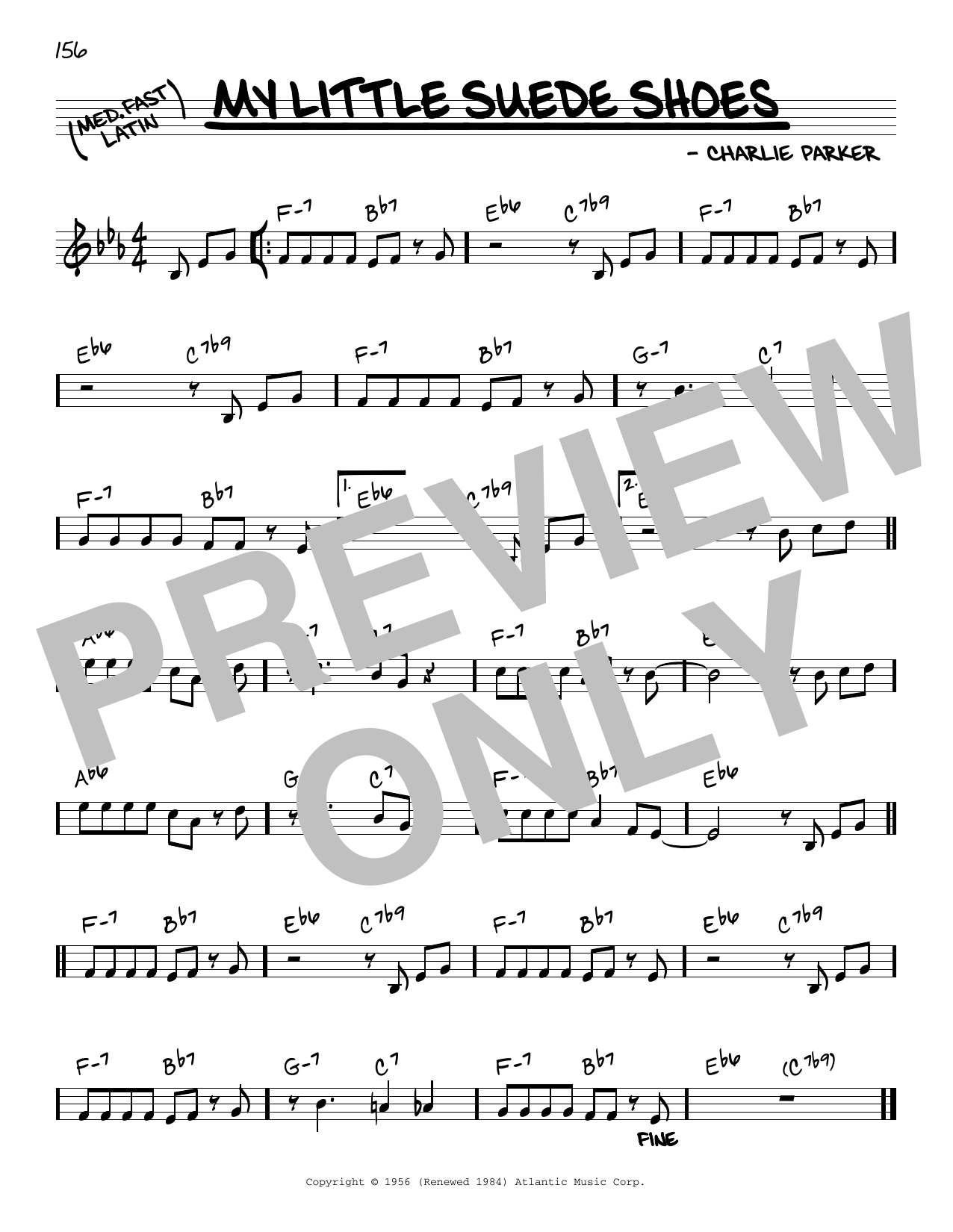 Charlie Parker My Little Suede Shoes sheet music notes and chords. Download Printable PDF.