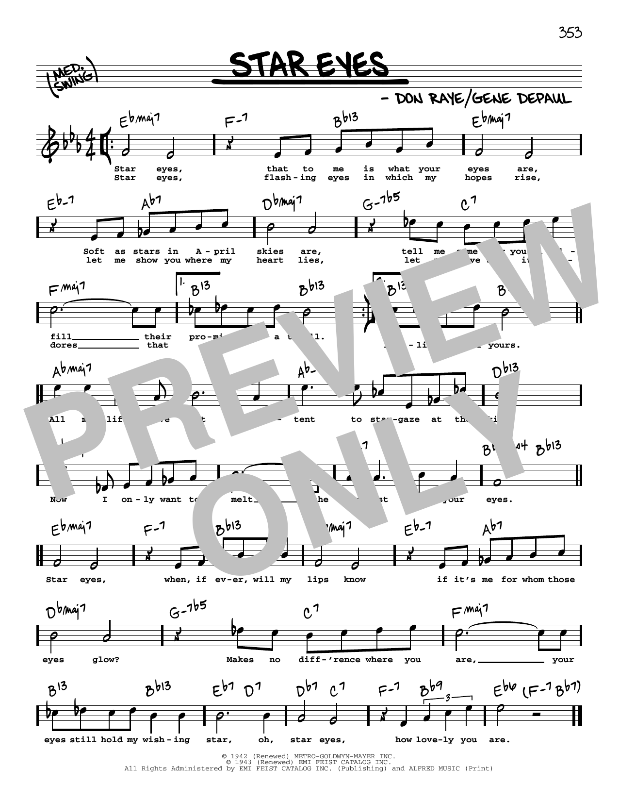 Charlie Parker Star Eyes (High Voice) sheet music notes and chords. Download Printable PDF.