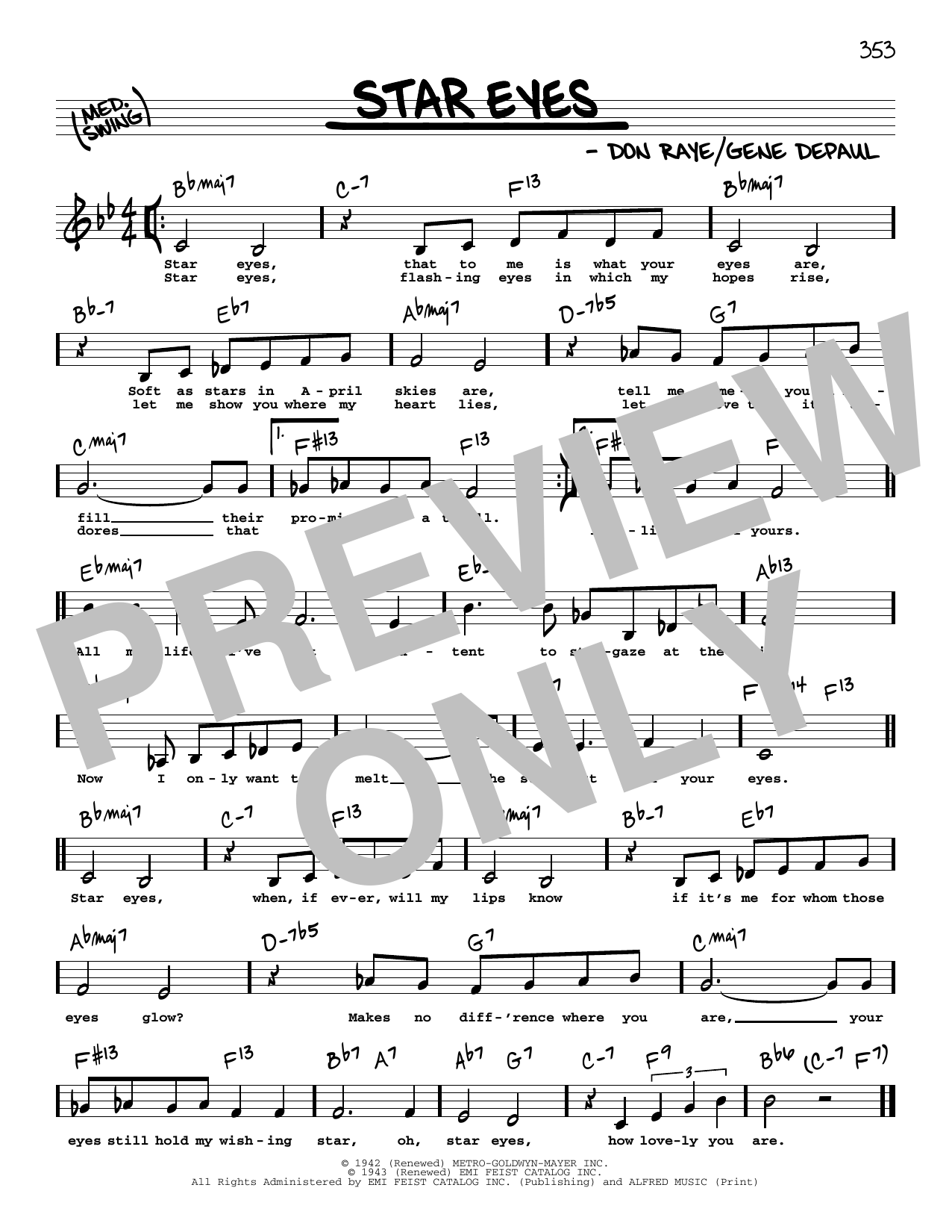 Charlie Parker Star Eyes (Low Voice) sheet music notes and chords. Download Printable PDF.