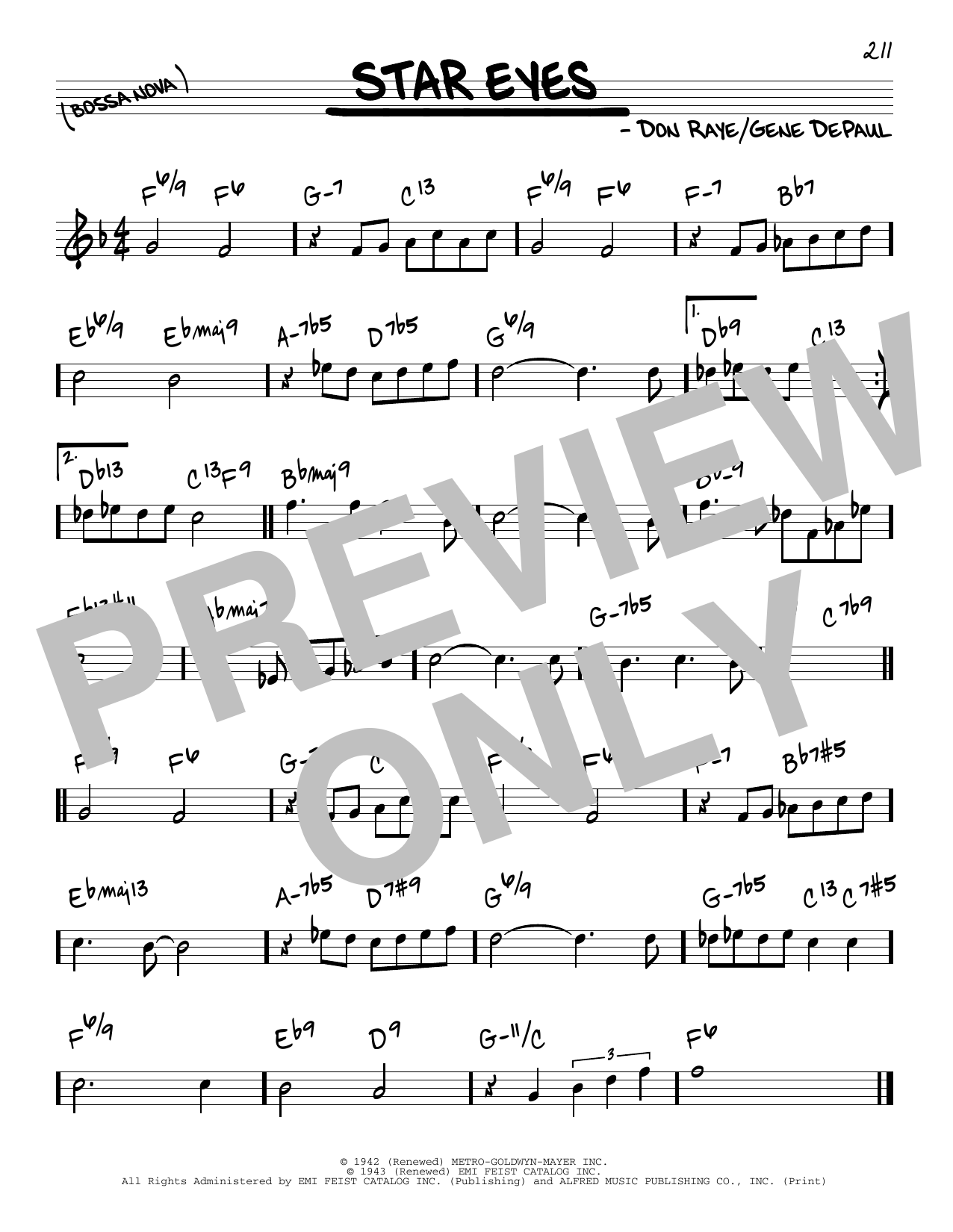 Charlie Parker Star Eyes sheet music notes and chords. Download Printable PDF.