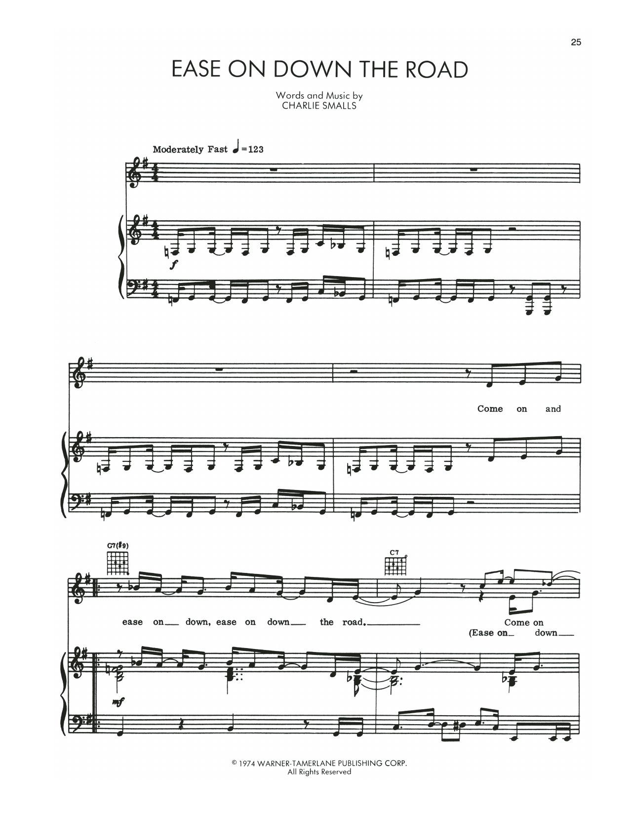 Charlie Smalls Ease On Down The Road (from The Wiz) sheet music notes and chords. Download Printable PDF.