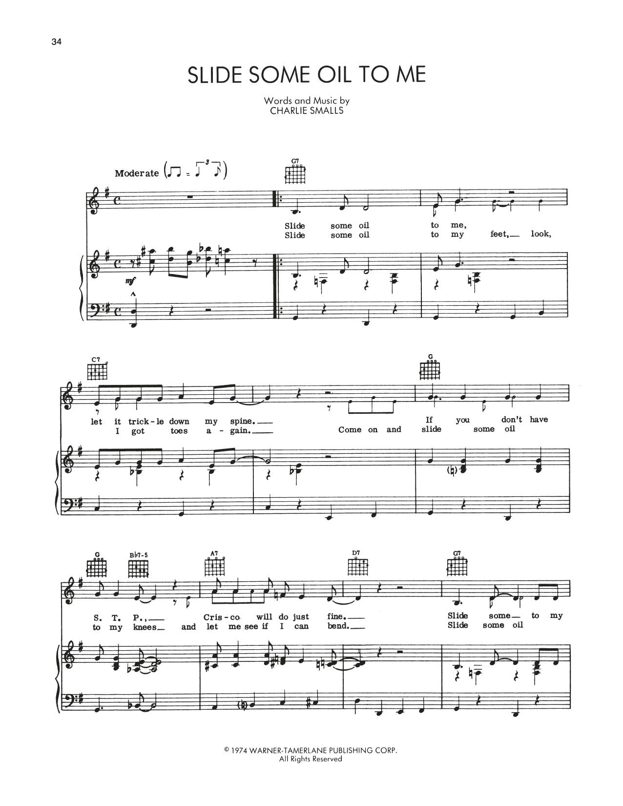 Charlie Smalls Slide Some Oil To Me (from The Wiz) sheet music notes and chords. Download Printable PDF.