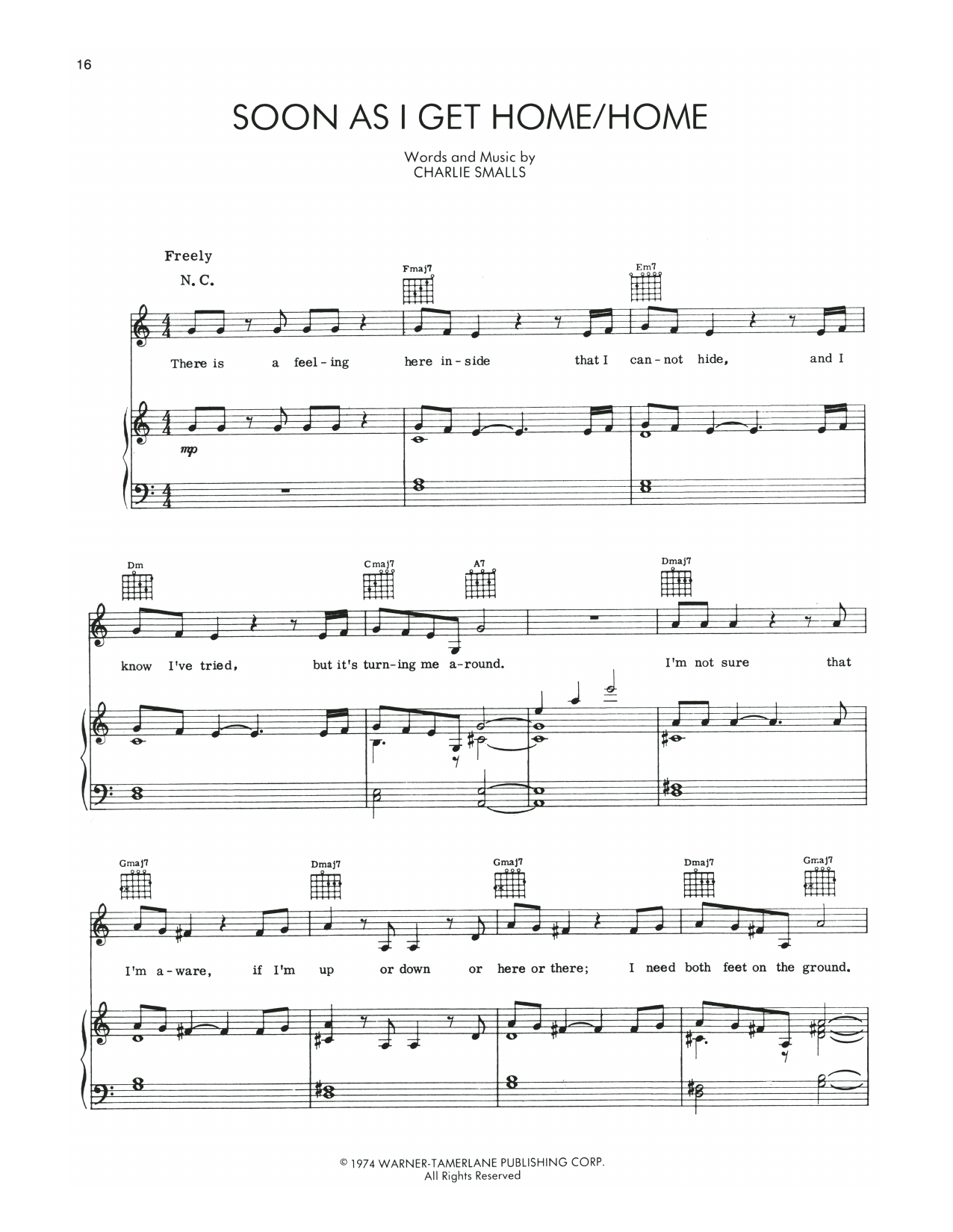 Charlie Smalls Soon As I Get Home/Home (from The Wiz) sheet music notes and chords. Download Printable PDF.