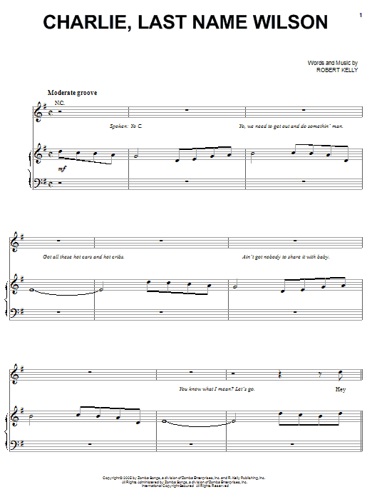 Charlie Wilson Charlie, Last Name Wilson sheet music notes and chords arranged for Piano, Vocal & Guitar Chords (Right-Hand Melody)