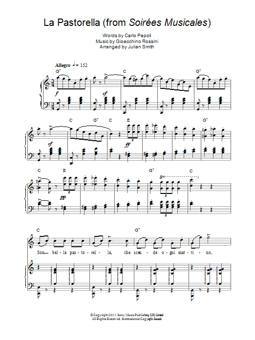 Charlotte Church La Pastorella (from Soirees Musicales) sheet music notes and chords. Download Printable PDF.