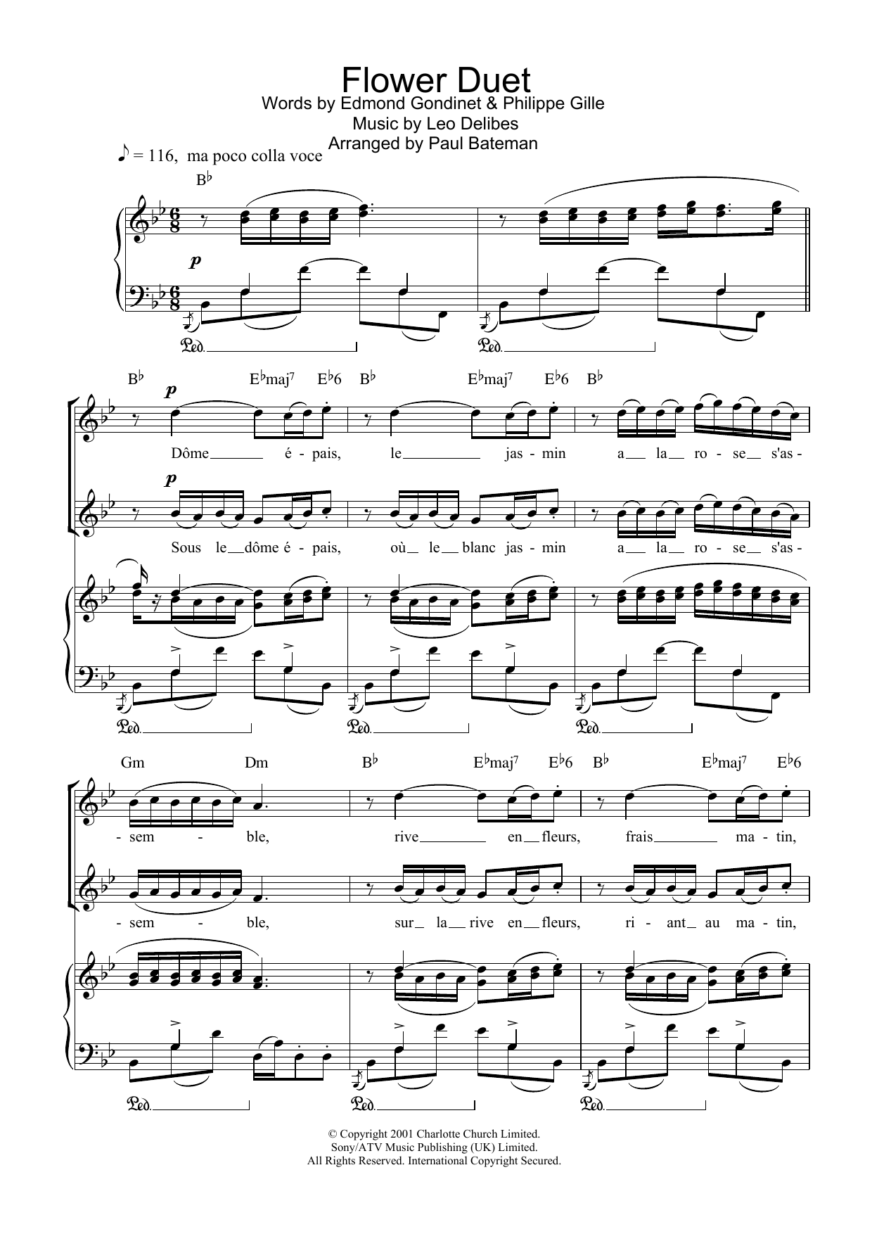 Charlotte Church The Flower Duet sheet music notes and chords. Download Printable PDF.