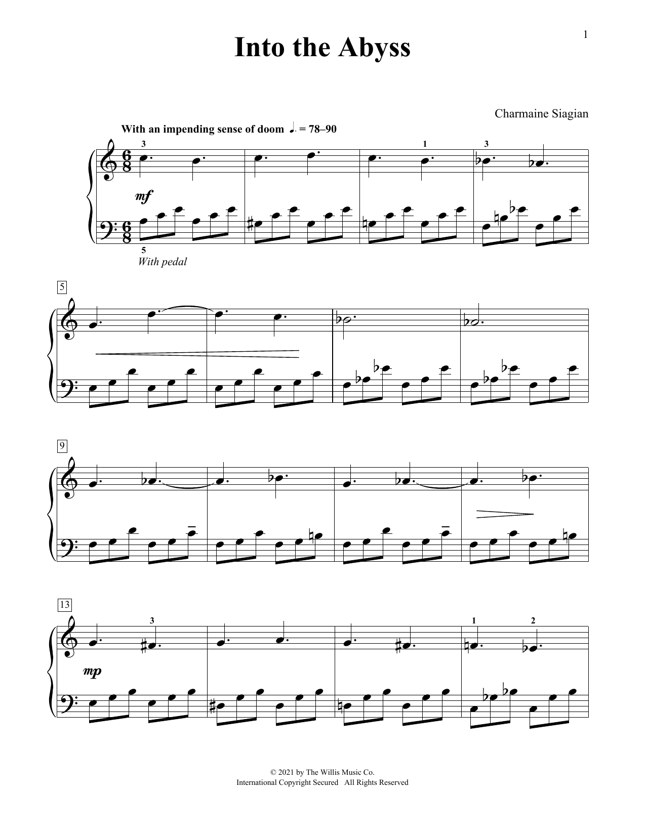 Learn to play Charmaine Siagian Into The Abyss sheet music for Educational Piano in minutes. Price: 6.9900$ Charmaine Siagian Into The Abyss sheet music notes and chords arranged for Educational Piano