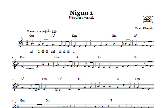 Learn to play Chasidic Nigun 1 (Wordless Melody) sheet music for Lead Sheet / Fake Book in minutes. Price: 5.9900$ Chasidic Nigun 1 (Wordless Melody) sheet music notes and chords arranged for Lead Sheet / Fake Book