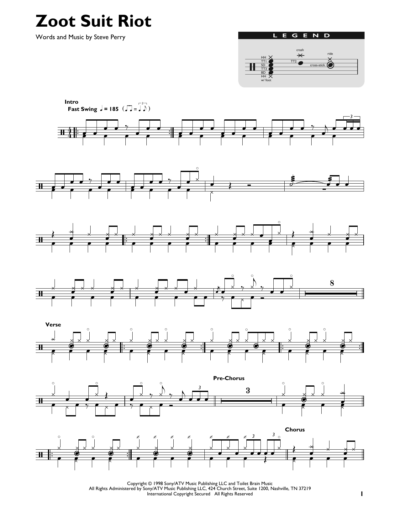 Cherry Poppin' Daddies Zoot Suit Riot sheet music notes and chords. Download Printable PDF.