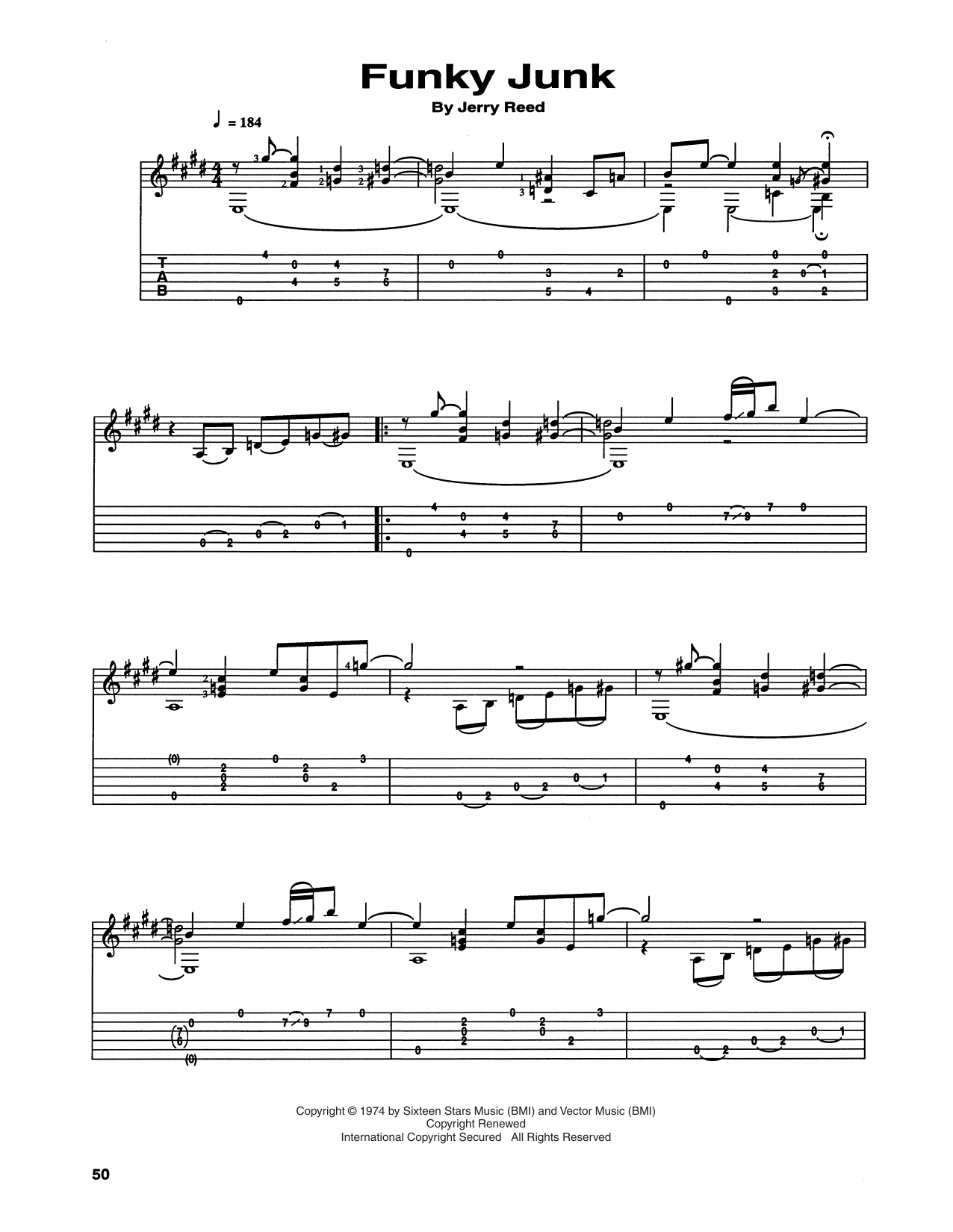 Chet Atkins and Jerry Reed Funky Junk sheet music notes and chords. Download Printable PDF.