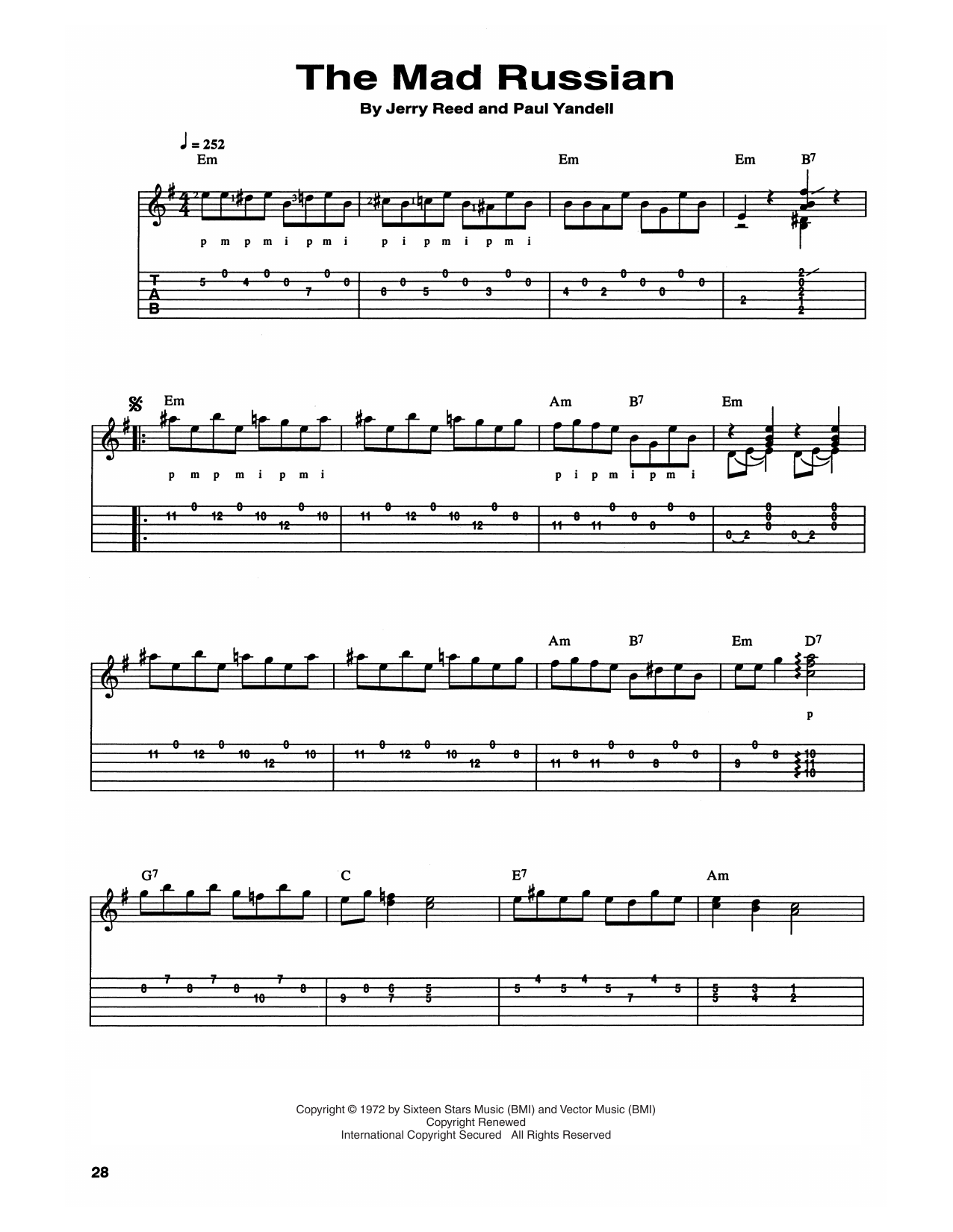 Chet Atkins and Jerry Reed The Mad Russian sheet music notes and chords. Download Printable PDF.