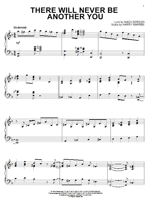 Chet Baker There Will Never Be Another You sheet music notes and chords arranged for Piano Solo