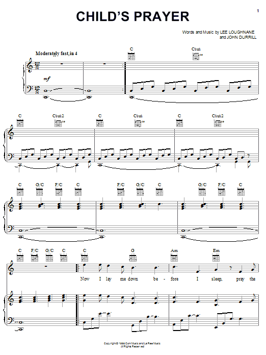 Learn to play Chicago Child's Prayer sheet music for Piano, Vocal & Guitar Chords (Right-Hand Melody) in minutes. Price: 7.8900$ Chicago Child's Prayer sheet music notes and chords arranged for Piano, Vocal & Guitar Chords (Right-Hand Melody)