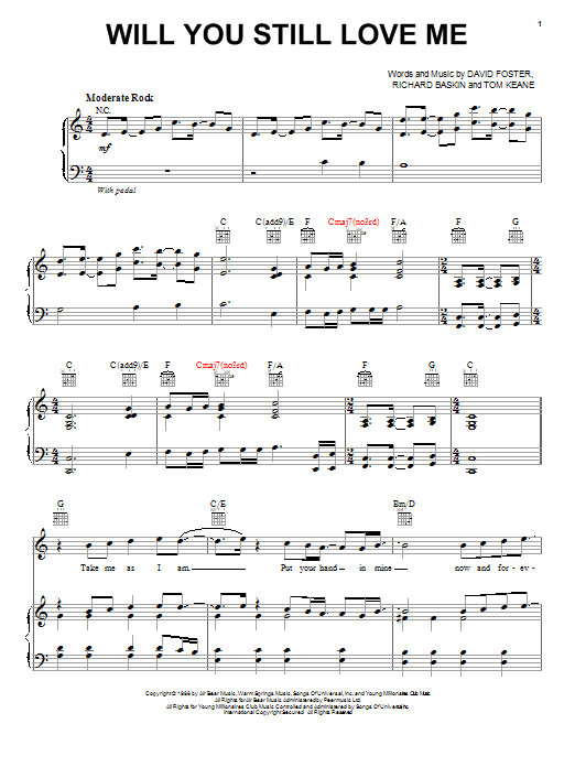 Chicago Will You Still Love Me sheet music notes and chords. Download Printable PDF.