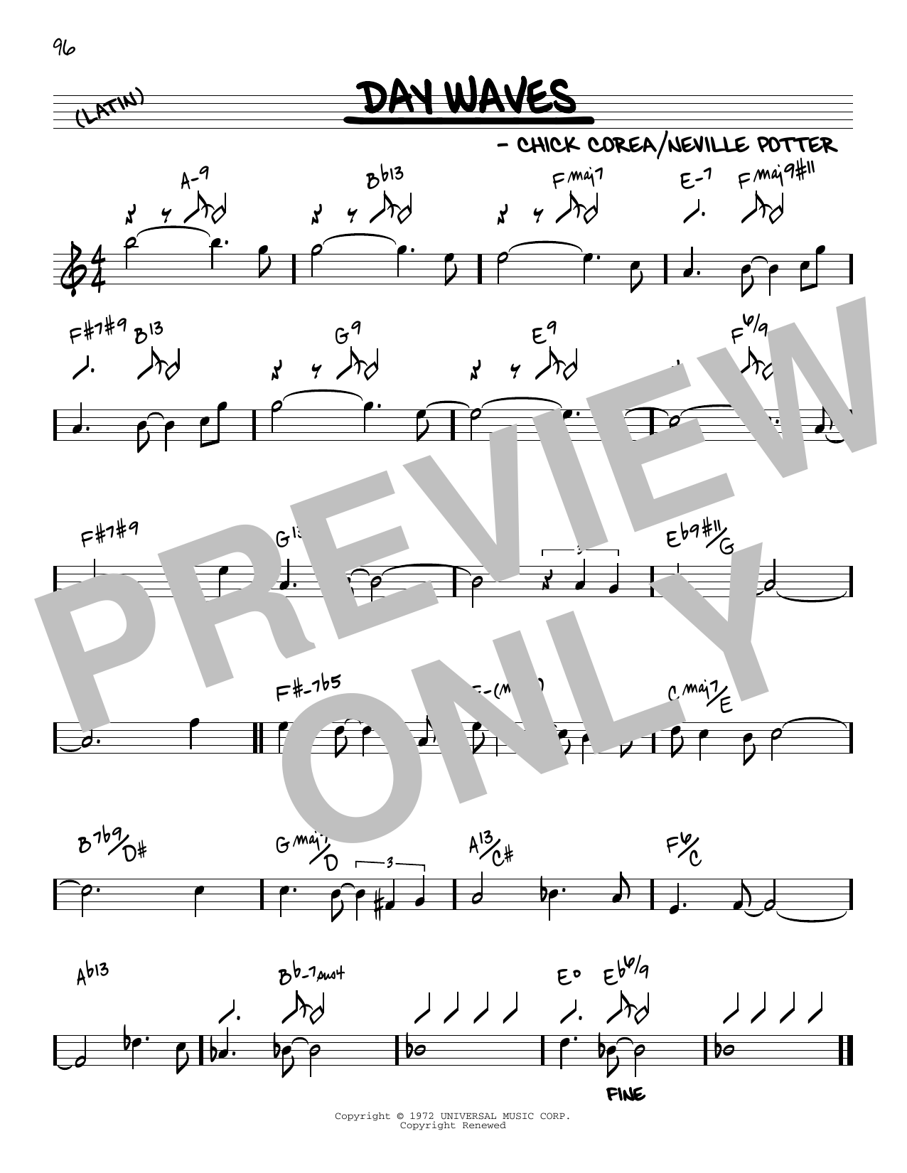 Chick Corea Day Waves [Reharmonized version] (arr. Jack Grassel) sheet music notes and chords arranged for Real Book – Melody & Chords