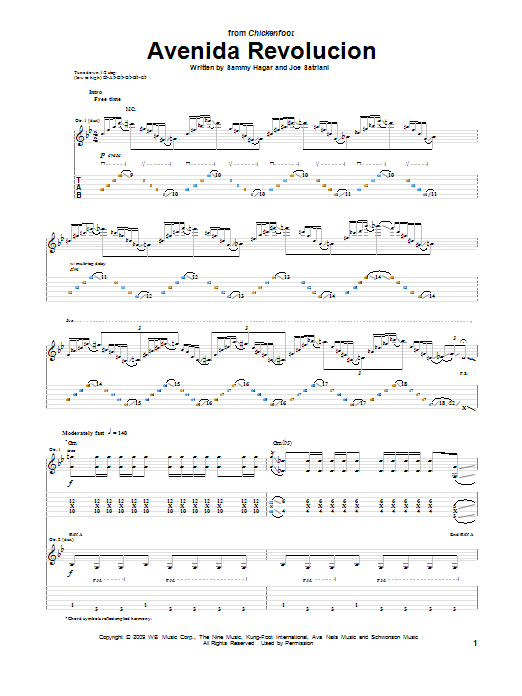 Learn to play Chickenfoot Avenida Revolucion sheet music for Guitar Tab in minutes. Price: 7.8900$ Chickenfoot Avenida Revolucion sheet music notes and chords arranged for Guitar Tab