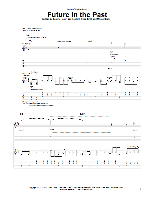 Learn to play Chickenfoot Future In The Past sheet music for Guitar Tab in minutes. Price: 7.8900$ Chickenfoot Future In The Past sheet music notes and chords arranged for Guitar Tab