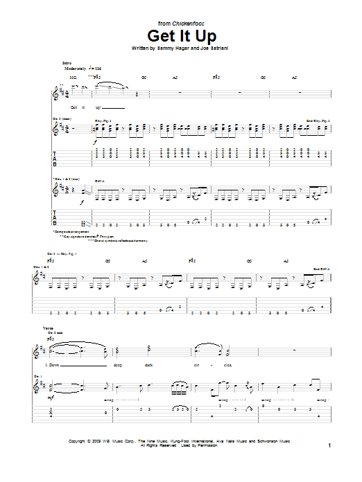 Learn to play Chickenfoot Get It Up sheet music for Guitar Tab in minutes. Price: 7.8900$ Chickenfoot Get It Up sheet music notes and chords arranged for Guitar Tab