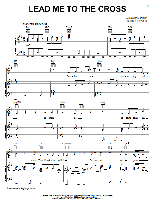 Chris And Conrad Lead Me To The Cross sheet music notes and chords. Download Printable PDF.