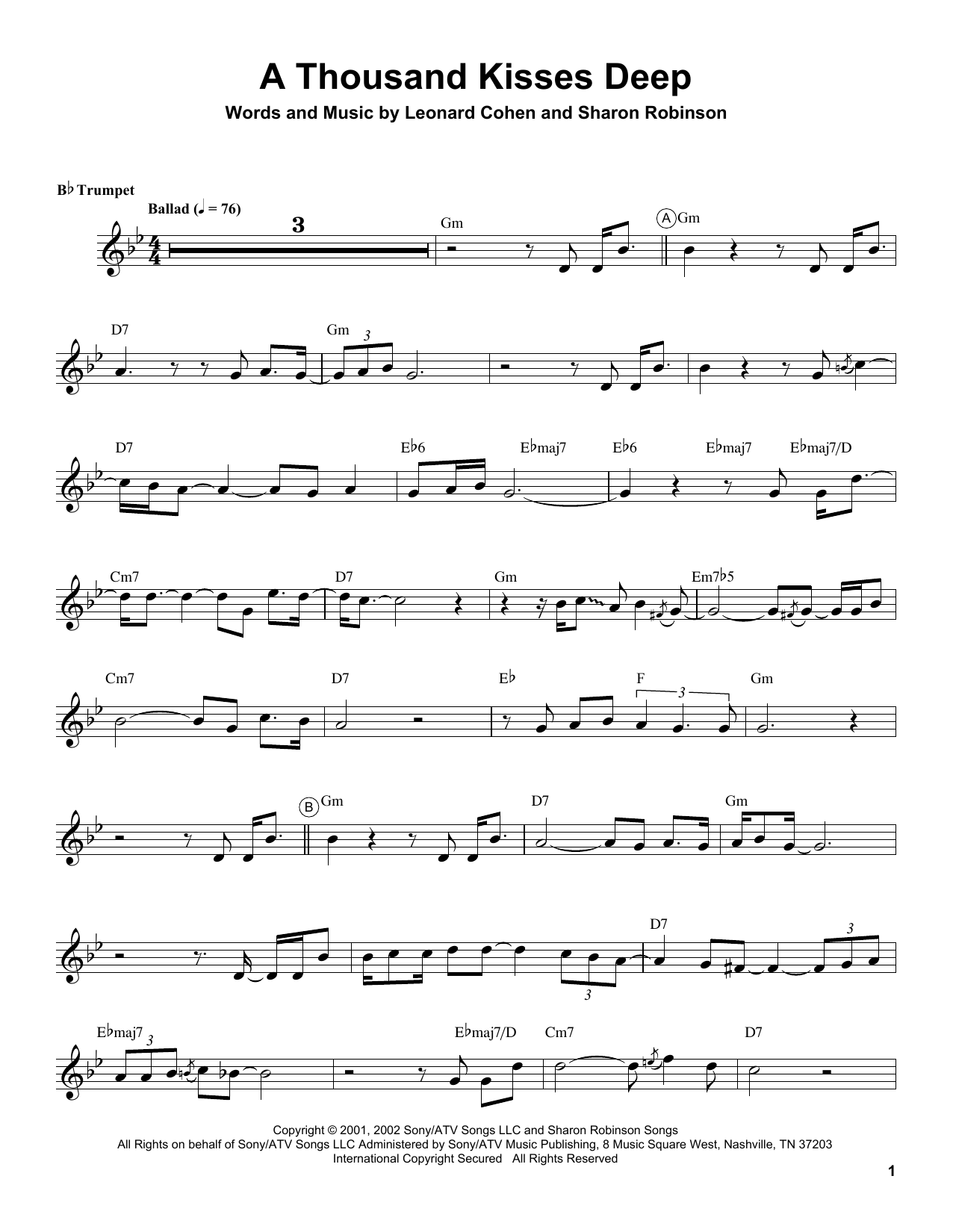 Learn to play Chris Botti A Thousand Kisses Deep sheet music for Trumpet Transcription in minutes. Price: 6.9900$ Chris Botti A Thousand Kisses Deep sheet music notes and chords arranged for Trumpet Transcription