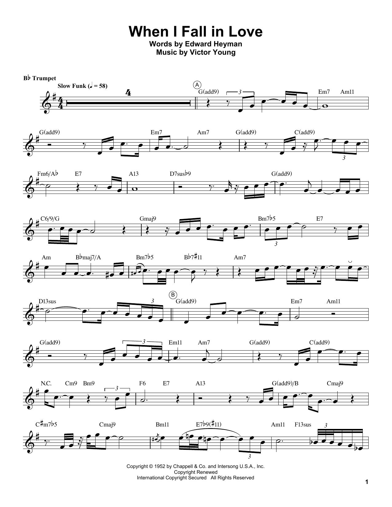 Chris Botti When I Fall In Love sheet music notes and chords. Download Printable PDF.