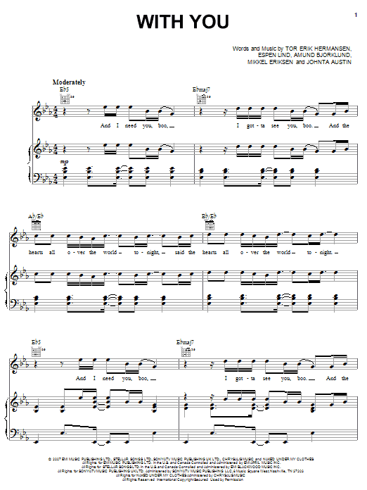 Learn to play Chris Brown With You sheet music for Piano, Vocal & Guitar Chords in minutes. Price: 7.8900$ Chris Brown With You sheet music notes and chords arranged for Piano, Vocal & Guitar Chords