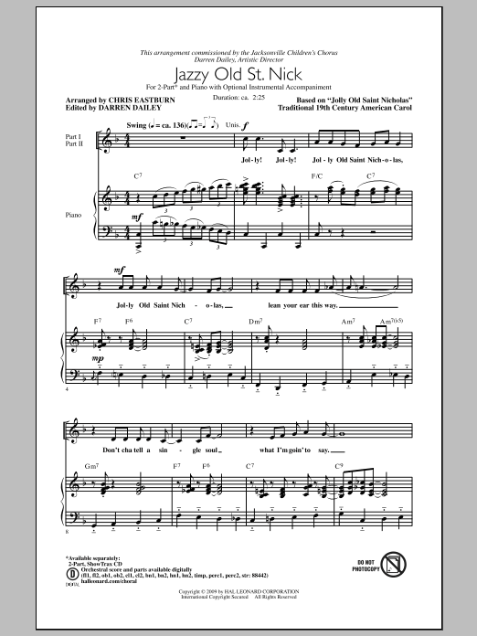 Chris Eastburn Jazzy Old St. Nick sheet music notes and chords. Download Printable PDF.