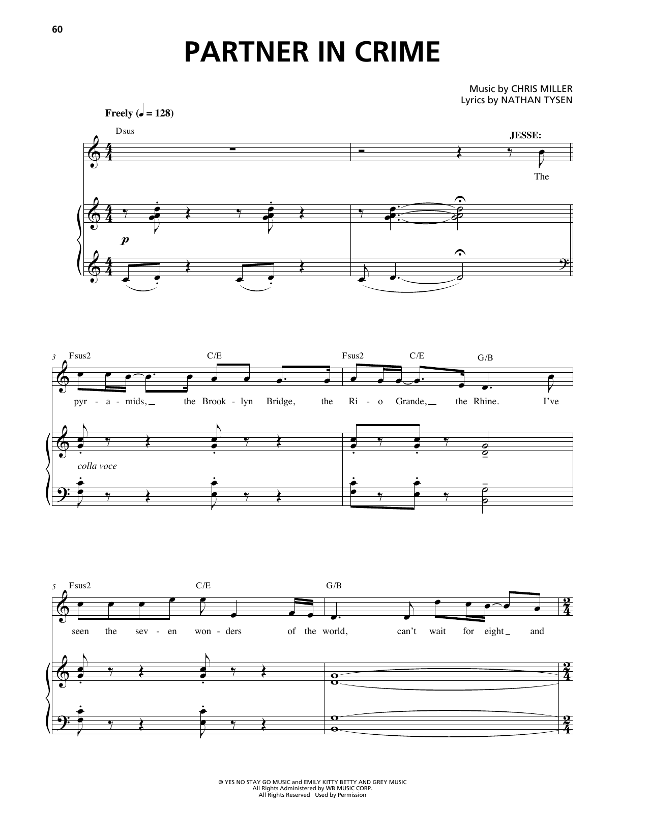 Chris Miller and Nathan Tysen Partner In Crime (from Tuck Everlasting) sheet music notes and chords. Download Printable PDF.