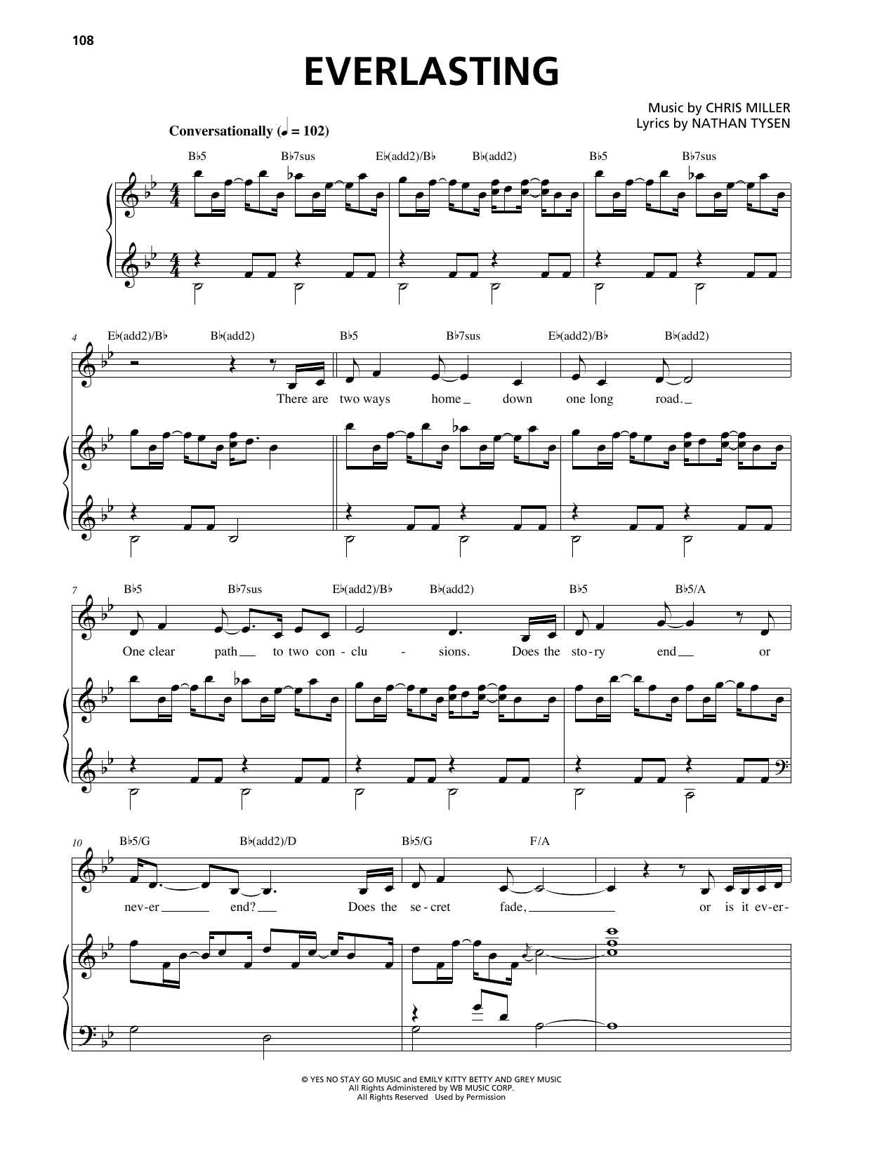 Chris Miller Everlasting sheet music notes and chords. Download Printable PDF.