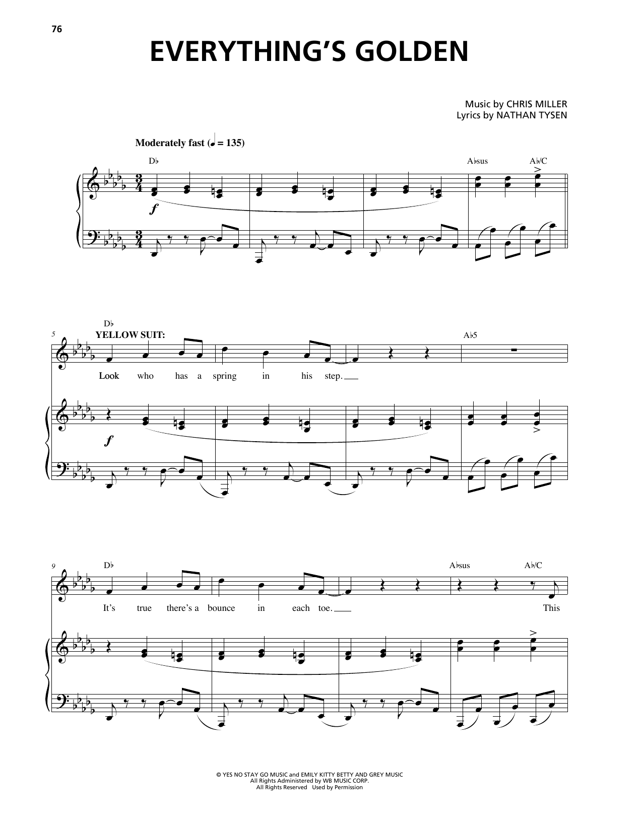 Chris Miller Everything's Golden sheet music notes and chords. Download Printable PDF.