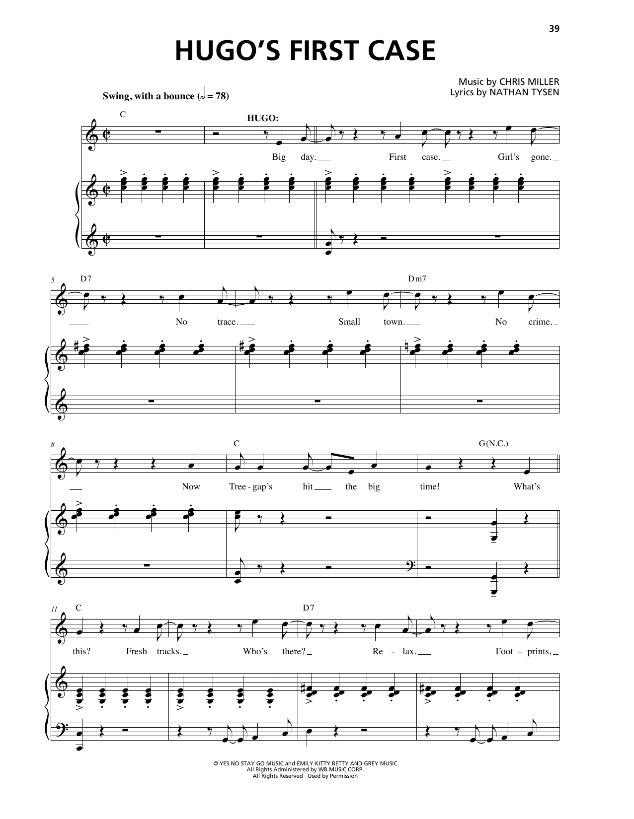 Chris Miller Hugo's First Case sheet music notes and chords. Download Printable PDF.